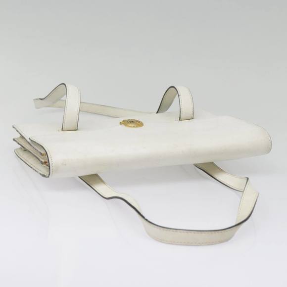 Christian Dior Hand Bag Leather White Gold Auth 93357 - Picture 8 of 16